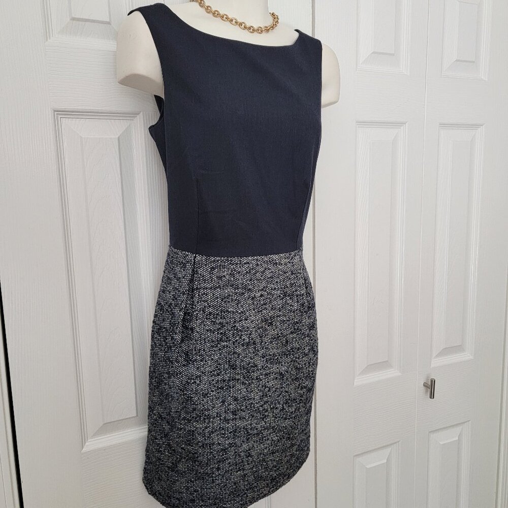 GAP Blue colourblock shift dress with wool skirt